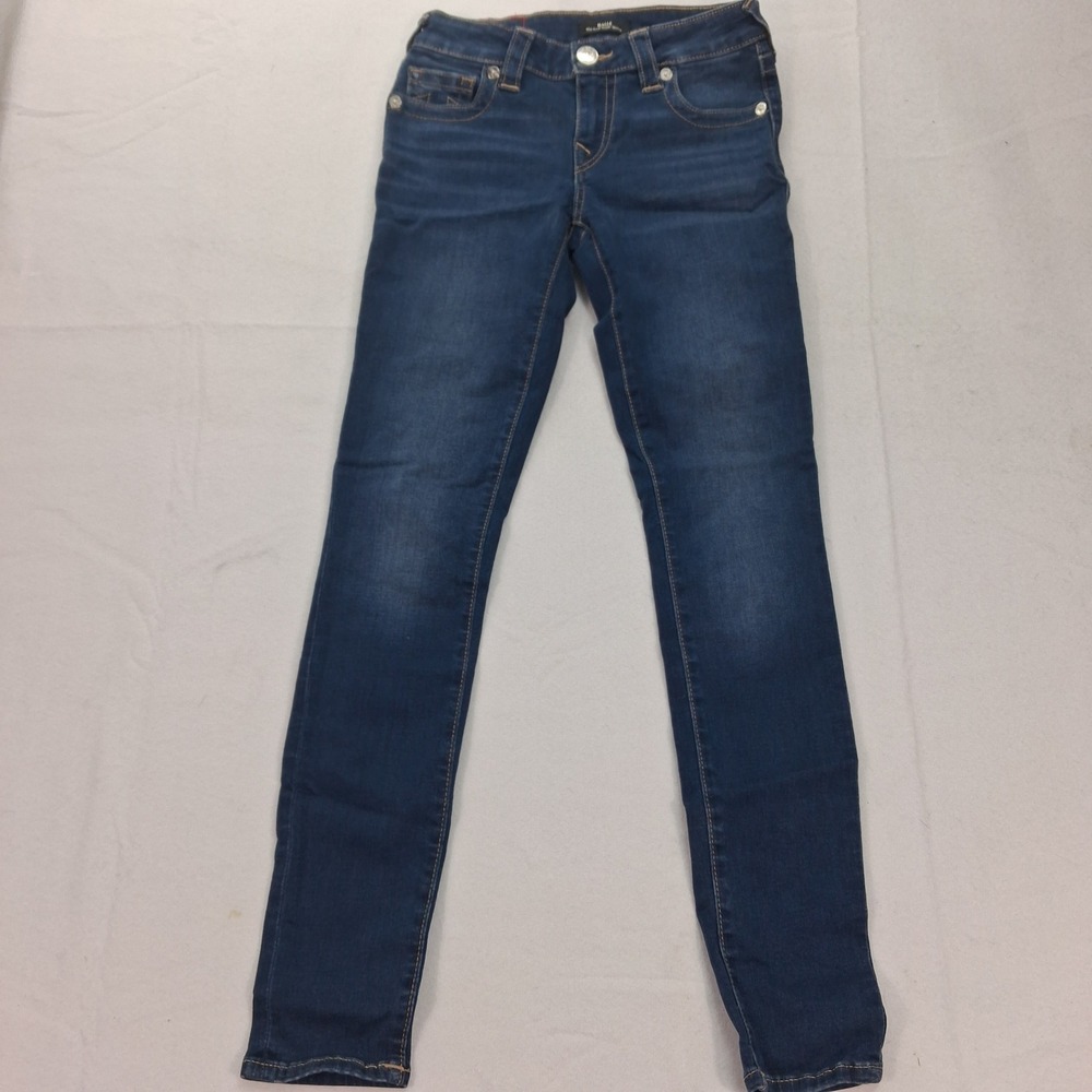 True Religion Jeans Womens 25 Halle Super Skinny Blue Mid Rise EUC